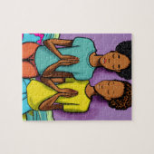 Prier Ensemble Black Christian Art Puzzle (Horizontal)