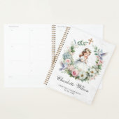 Prier Fille Doves Blanches Floral Première Communi (Devant avec enveloppe)