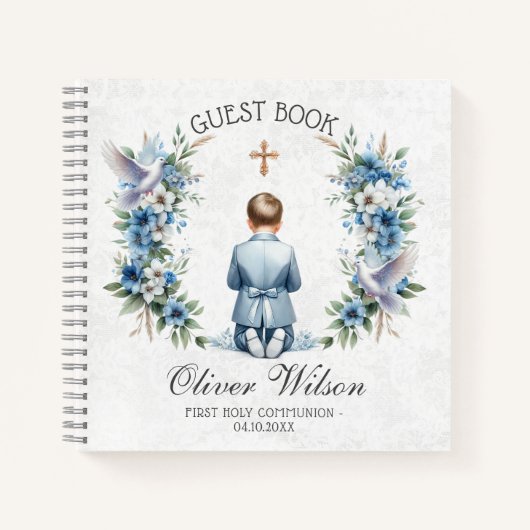 Prier Garçon premier livre d'invité de communion s (Devant)
