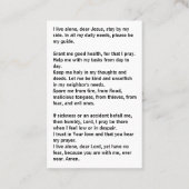 Prière à ceux qui vivent seuls carte (Dos)