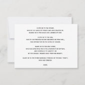 Prière à la Carte de prière de la Sainte Trinité (Dos)