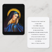 Prière à Marie pour une joyeuse carte de prière de (Devant / Derrière)