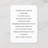 Prière à Marie pour une joyeuse carte de prière de (Dos)