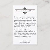 Prière au coeur sacré de la carte sainte de Jésus (Dos)