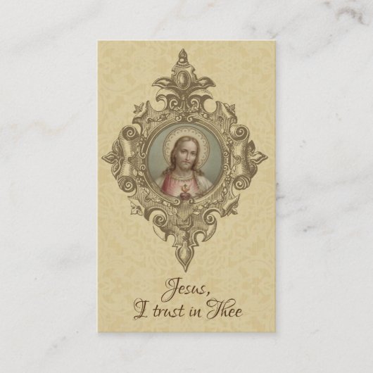 Prière au coeur sacré de la carte sainte de Jésus (Devant)