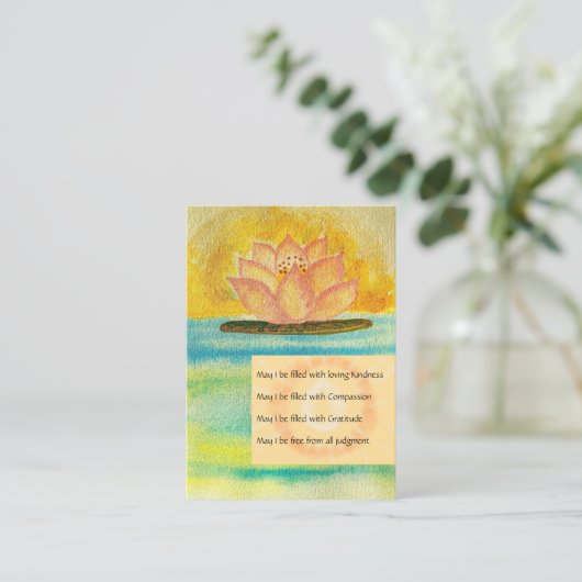 Prière bouddhiste Metta. Carte d'accompagnement (Debout devant)