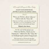 Prière catholique à Jésus par Marie (Dos)