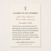 Prière catholique de mariage Jésus Marie Joseph (Dos)