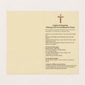 Prière catholique des cartes saintes de prêtres de (Intérieur déplié)