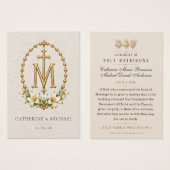 Prière catholique dorée pour un mariage saint (Devant & derrière)