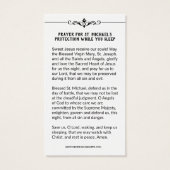 Prière catholique pour la protection de l'archange (Dos)