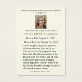 Prière commémorative catholique triste Mary funéra (Dos)