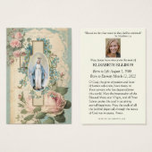 Prière commémorative catholique Vierge Marie (Devant & derrière)