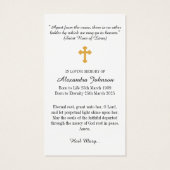 Prière commémorative de Christian Crucifix Cross f (Dos)