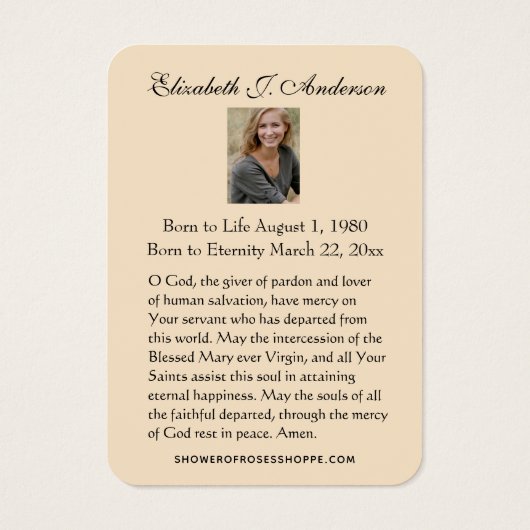 Prière commémorative de Jésus (Dos)