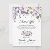 Prière commémorative de Merci de lavande florale (Devant)