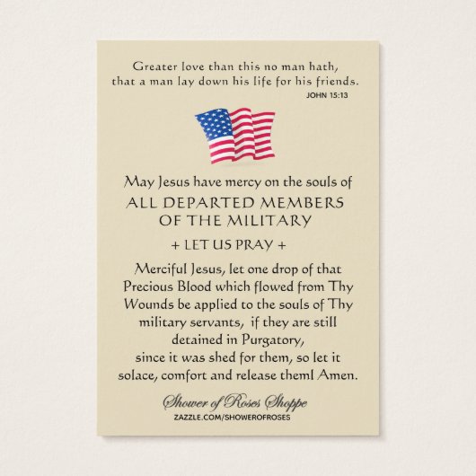 Prière commémorative des anciens combattants des É (Dos)