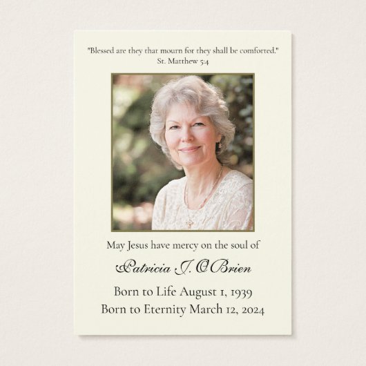 Prière commémorative des funérailles du Rosaire Ca (Dos)