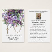 Prière commémorative du rosaire floral de lavande (Devant & derrière)