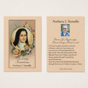 Prière commémorative funéraire catholique Carte Sa