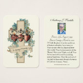 Prière commémorative funéraire catholique Carte Sa (Devant & derrière)