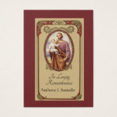 Prière commémorative funéraire catholique Carte Sa (Devant)
