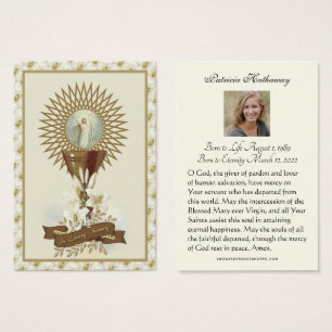 Prière commémorative funéraire catholique Carte Sa