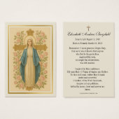 Prière commémorative funéraire catholique Carte Sa (Devant & derrière)