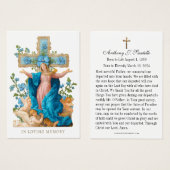 Prière commémorative funéraire catholique Carte Sa (Devant & derrière)