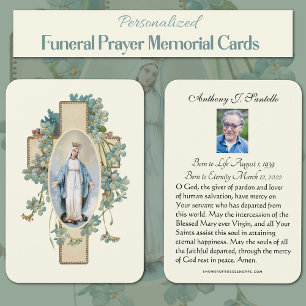 Prière commémorative funéraire catholique Carte Sa