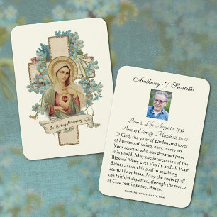 Prière commémorative funéraire catholique Carte Sa