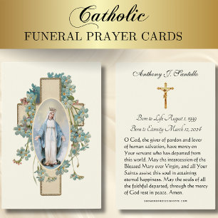 Prière commémorative funéraire catholique Carte Sa