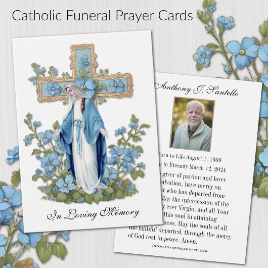 Prière commémorative funéraire catholique Carte Sa