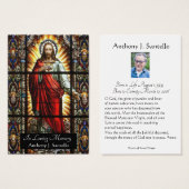 Prière commémorative funéraire catholique Carte Sa (Devant & derrière)