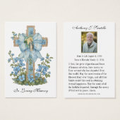 Prière commémorative funéraire catholique Carte Sa (Devant & derrière)