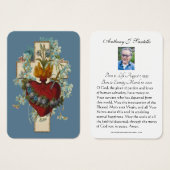 Prière commémorative funéraire catholique Carte Sa (Devant & derrière)