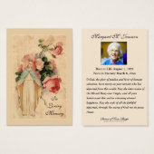 Prière commémorative funéraire catholique Carte Sa (Devant & derrière)