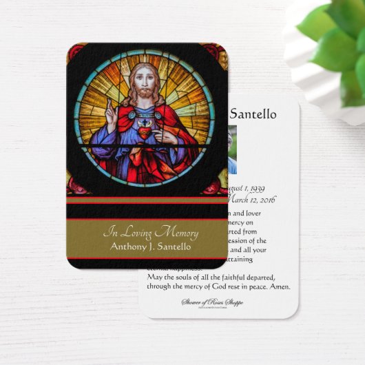 Prière commémorative funéraire catholique Carte Sa (Bureau)