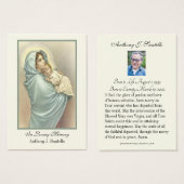 Prière commémorative funéraire catholique Carte Sa (Devant & derrière)