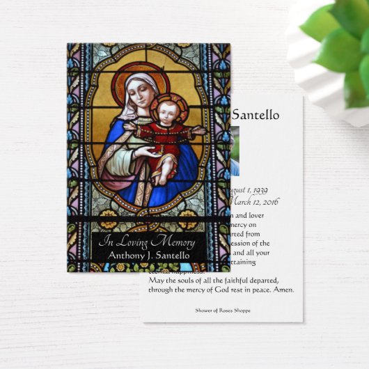 Prière commémorative funéraire catholique Carte Sa (Bureau)