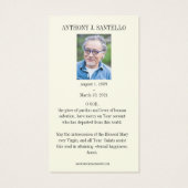 Prière commémorative funéraire catholique Saint-Ma (Dos)