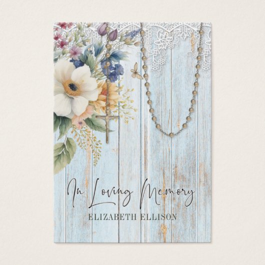 Prière commémorative funéraire Fleurs de Rosaire (Devant)