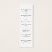 Prière commémorative funéraire moderne Signet phot (Dos)