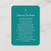 Prière commémorative funéraire Souvenir Cartes Tur (Dos)