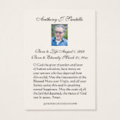 Prière commémorative Jésus funéraire Carte religie (Dos)