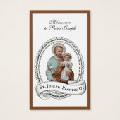 Prière commémorative Saint Joseph & Jésus Carte Sa (Devant)