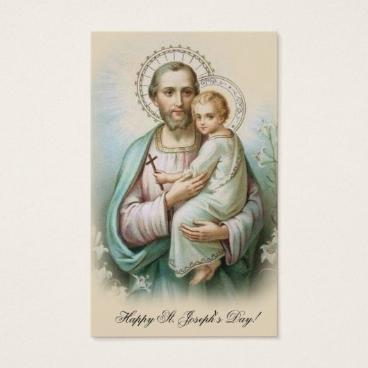 Prière commémorative Saint Joseph & Jésus Carte Sa (Devant)