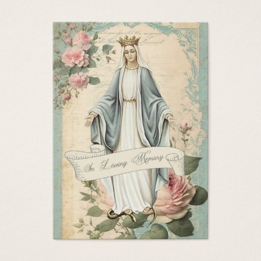 Prière commémorative vintage Vierge Marie (Devant)