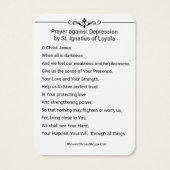 Prière contre la dépression St Ignace Loyola (Dos)