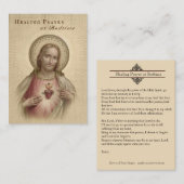 Prière curative à la carte sainte de coeur sacré (Devant / Derrière)